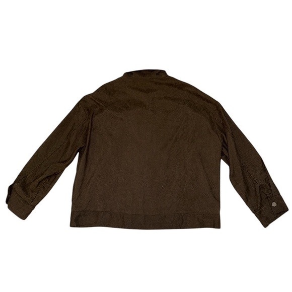 SHEIN brown white fuzzy shacket women’s size large - Picture 2 of 8